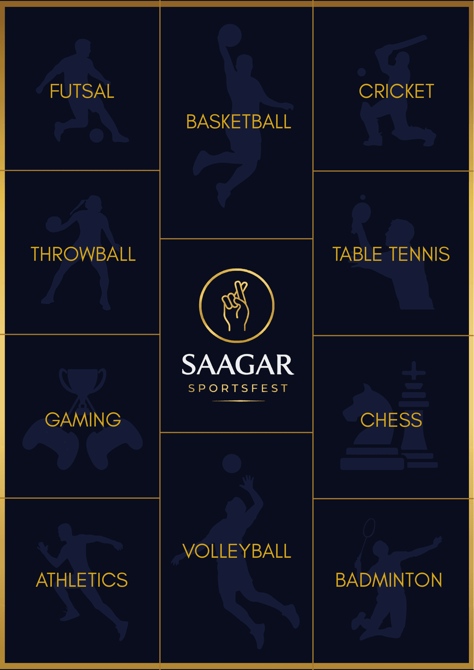 Saagar Sportsfest — all sport categories